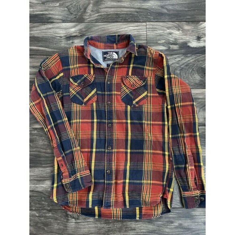 The North Face Shirt Men Small Multicolor Check Plaid Button Flannel 321‎